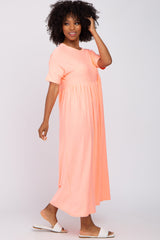 Neon Coral Heather Oversized Midi Dress