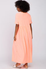 Neon Coral Heather Oversized Midi Dress