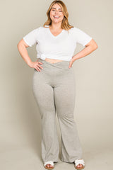 Heather Grey Layered V-Front Plus Leggings