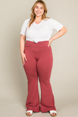 Rust Layered V-Front Maternity Plus Leggings