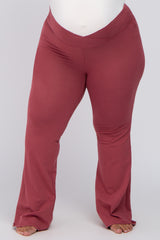 Rust Layered V-Front Maternity Plus Leggings