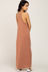 Camel Racerback Maxi Dress