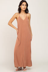 Camel Racerback Maxi Dress