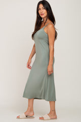 Sage Scoop Neck Midi Dress