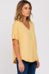 Yellow Button Front Top