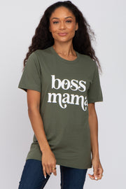 Olive "Boss Mama" Graphic Top