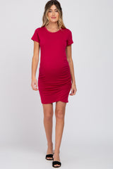 Red Wrap Maternity T-Shirt Dress