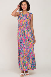 Fuchsia Abstract Maxi Dress