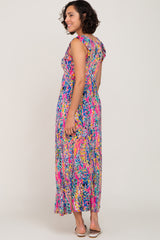 Fuchsia Abstract Maxi Dress