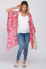 Fuchsia Floral Maternity Cover-Up