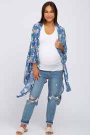 Blue Floral Maternity Cover-Up