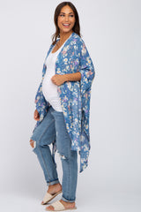 Blue Floral Maternity Cover-Up