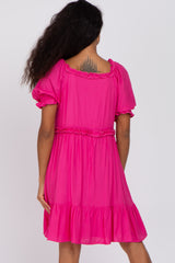 Fuchsia Ruffle Accent Dress