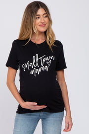 Black "Small Town Mama" Maternity Graphic Top