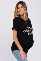 Black "Small Town Mama" Maternity Graphic Top