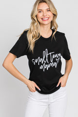 Black "Small Town Mama" Maternity Graphic Top