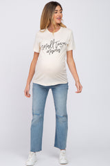 Ivory "Small Town Mama" Maternity Graphic Top