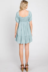 Aqua Swiss Dot Sweetheart Dress