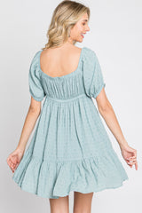 Aqua Swiss Dot Sweetheart Dress