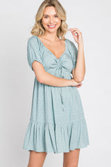 Aqua Swiss Dot Sweetheart Dress