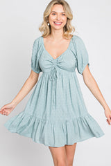 Aqua Swiss Dot Sweetheart Dress