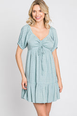 Aqua Swiss Dot Sweetheart Dress