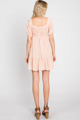 Peach Swiss Dot Sweetheart Dress