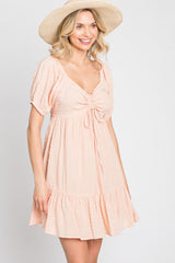 Peach Swiss Dot Sweetheart Dress