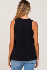 Black Heathered Maternity Tank Top