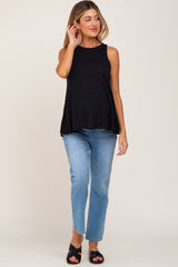 Black Heathered Maternity Tank Top