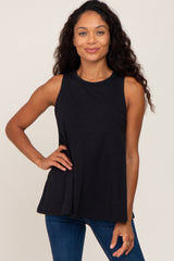 Black Heathered Maternity Tank Top