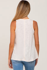 Cream Heathered Maternity Tank Top