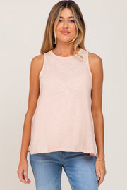 Light Pink Heathered Maternity Tank Top