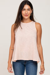 Light Pink Heathered Maternity Tank Top