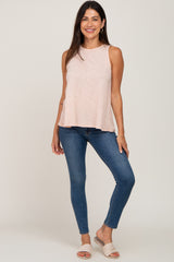 Light Pink Heathered Tank Top