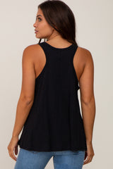 Black V-Neck Hi-Low Maternity Tank Top