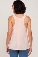 Light Pink V-Neck Hi-Low Tank Top