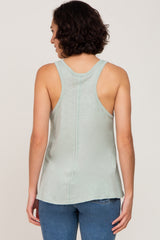 Light Olive V-Neck Hi-Low Tank Top