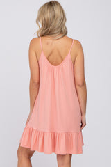 Light Pink Ruffle Hem Maternity Swing Dress