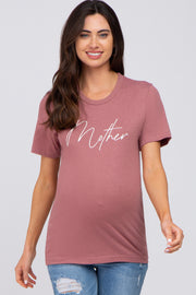 Mauve Mother Graphic Maternity T-Shirt