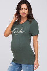 Forest Green Mother Graphic Maternity T-Shirt