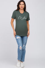 Forest Green Mother Graphic Maternity T-Shirt