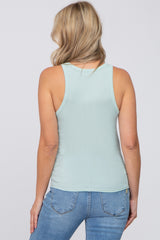 Mint Ribbed Fitted Maternity Top