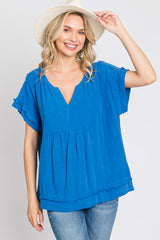 Blue Linen Blouse