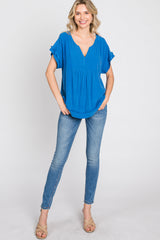 Blue Linen Blouse