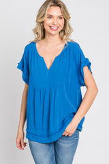 Blue Linen Blouse