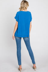 Blue Linen Blouse