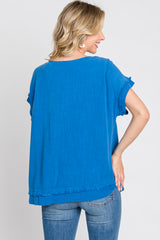 Blue Linen Blouse