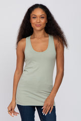 Sage Fitted Maternity Tank Top