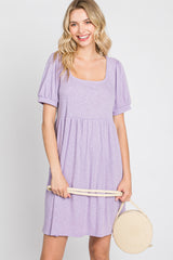 Lavender Ribbed Short Sleeve Maternity Dress